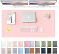 YSAGi Leather Desk Protector, Office Mat, Large Mouse Mat, Non-Slip PU Leather Blotter, Laptop Pad, Waterproof Writing Pad for Office and Home (Light Pink, 47.2" x 23.6") by YSAGi