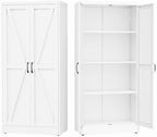 GAIOUS 63" Tall Metal Storage Cabinet White Cupboard Kitchen Pantry Cabinet by GAIOUS