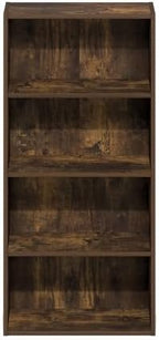 Furinno Basic Book Shelf, 4-Tier Bookcase with Open Shelf, Bookshelf, Cube Storage Organizer, 7 x 17 x 35, for Living Room, Bedroom, Home Office, Amber Pine - Image 6