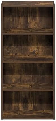 Furinno Basic Book Shelf, 4-Tier Bookcase with Open Shelf, Bookshelf, Cube Storage Organizer, 7 x 17 x 35, for Living Room, Bedroom, Home Office, Amber Pine - Image 6