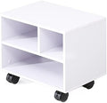 FITUEYES Printer Stand Under Desk, Small Wood Mobile Printer Table, White by FITUEYES