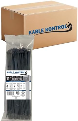 Kable Kontrol Cable Zip Ties, 11 Inch, 8500 Pcs, 50lbs Test, Gray by KABLEKONTROL%C2%AE