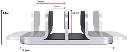 JOKItech Double Aluminum Laptop Vertical Stand Organizer, Sturdy Notebook Computer Holder Stand Compatible with New Liquid Retina XDR Apple MacBook Air/Pro/Neo, Mac mini, Apple TV & iPad Pro - Silver - Image 2