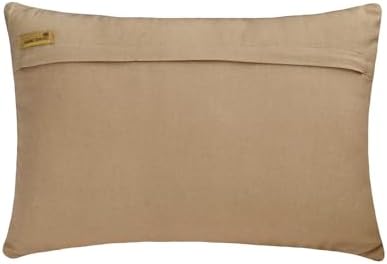 The HomeCentric Decorative Gold 12"x26" (30x65 cm) Lumbar Pillow Cover, Linen Foil, Beaded & Sequins Embroidery Oblong Pillow, Abstract Pattern Modern Style - Carmela - Image 3