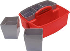 Storex Large Classroom Caddy with Cups, 13 x 11 x 6.575 Inches, Red, Case of 2 (00981A02C) - Image 4