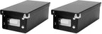 Snap-N-Store Index Card Holder Storage Box - Collapsible Organizer Box fits 1100 Flash Cards - Business, Recipe, or Note Card - 3 x 5, 4 Pack, Black by Snap+N+Store