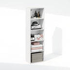 Furinno Reed Closet Organizers and Storage, 5-Tier Closet Organizer, Open Shelf Closet Storage, for Wardrobe, Bedroom, Living Room, White - Image 4