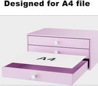 Svartur Metal Desk Top Drawers, Small Table Organizer with 3-Drawer Storage Organizer for A4 File, Desk File Storage Organization for Office, Home, No Assembly Required, Black - Image 4