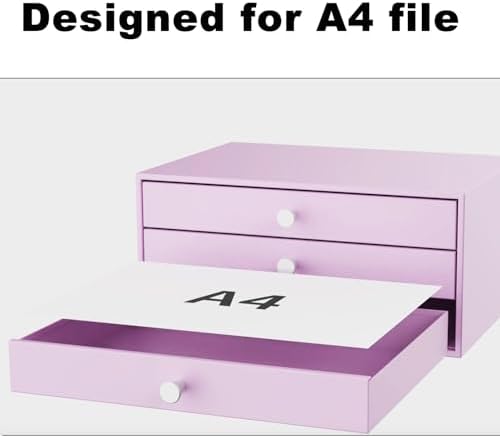 Svartur Metal Desk Top Drawers, Small Table Organizer with 3-Drawer Storage Organizer for A4 File, Desk File Storage Organization for Office, Home, No Assembly Required, Black - Image 4