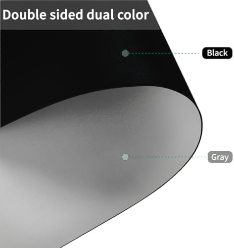 Round Table Cover - Can Be Used On Both Sides Waterproof and Easy to Clean Good Flatness Used for Dining Table(Black+Gray Dia.50Inch) - Image 2