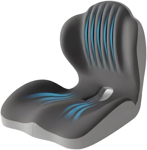 Memory Foam Seat Cushion with Lumbar Support, Ergonomic L-Shaped Car & Office Chair Cushion for Long Sitting, Orthopedic Coccyx Pillow for Sciatica & Back Pain Relief for Truck Drivers, Gaming & Home by Unknown