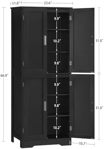 TEENFON Storage Cabinet with Doors & Adjustable Shelf - Image 3