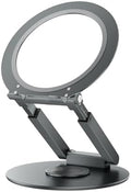 Telescopic Laptop Stand with 360° Rotation, Adjustable Height & Tilt Swivel Laptop Riser, Ergonomic Standing Desk Converter for 10-17" MacBook Pro/Air, Dell, HP – Supports up to 22lbs (Gray) by anifrim