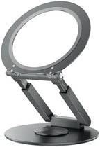 Telescopic Laptop Stand with 360° Rotation, Adjustable Height & Tilt Swivel Laptop Riser, Ergonomic Standing Desk Converter for 10-17" MacBook Pro/Air, Dell, HP – Supports up to 22lbs (Gray) by anifrim