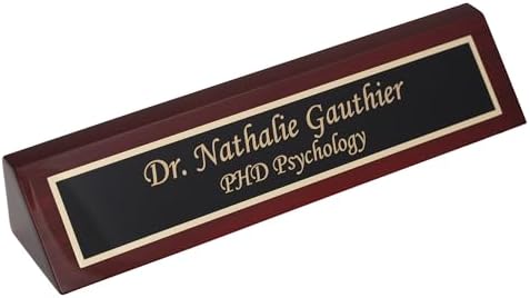Dayspring Pens Personalized Desk Nameplate in Rosewood Finish, Gold Text by DayspringPens
