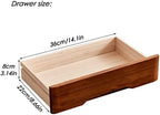Desktop File Cabinet - Desktop Organizer Storage Box, Solid Wood Storage Box with Lock, Desk Drawers Organizer and Accessories, Locking Filing Cabinet, Rustic Dresser,D-2 Drawer - Image 3