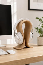 Headphone Stand Compatible with AirPods Max 2 & Most Over-Ear Headphones, Desktop Headset Holder for Home and Office(B style - Oak color) - Image 7