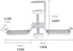 GRFIT Headphones Stand Headphone Hanger PC Gaming Dual Headphone Stand Under Desk 360 Degree Rotating Metal Desktop Lock Clip Double Hook Storage Rack Headset Holder (Color : A) - Image 2