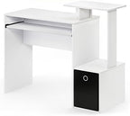 Furinno Econ Desk, 40-in Wide Gaming Desk with Keyboard Tray, Plain White - Image 6