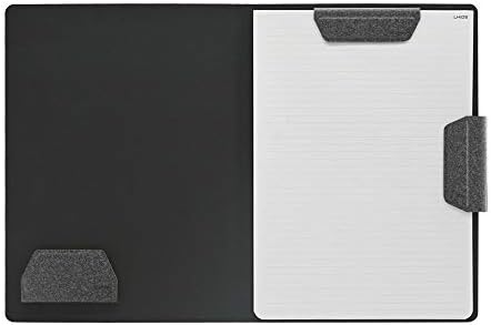 LHiDS Magnetic Business Portfolio Lite Resume Padfolio Organizer with Clipboard, Paper Clip, Writing Pad, Pen/Card Holder, Magnetic Closure for Work, School and More (Black, A4/Letter) by LHiDSCreative