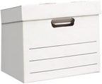 Amazon Basics Medium Duty Storage/Filing Boxes with Lid and Handles, Legal/Letter Size, Collapsible, Foldable, Tape-Free Assembly, 16.2" L x 12.5" W x 10.5" H, White, 12-Pack - Image 6