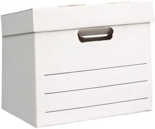 Amazon Basics Medium Duty Storage/Filing Boxes with Lid and Handles, Legal/Letter Size, Collapsible, Foldable, Tape-Free Assembly, 16.2" L x 12.5" W x 10.5" H, White, 12-Pack - Image 6
