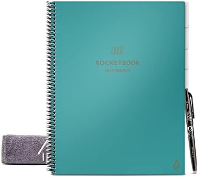 Rocketbook Multi-Subject Smart Notebook | Scannable Notebook & 1 Microfiber Cloth | Teal, Letter Size (8.5" x 11") & Pen/Pencil Holder (Pen Station) - Image 2
