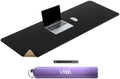 Vyaaa Cork & Leather Desk Mat, 47" x 16" Double-Sided Desk Pad, Black by Vyaaa
