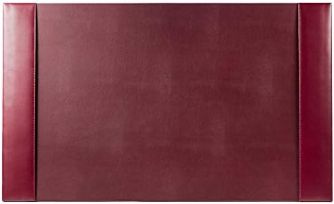 DACASSO Bonded Leather Desk Pad with Side Rails - Luxury Leather Desk Blotter for Writing - Padded Executive Desk Surface Protector - ( Burgundy, 30” x 18”) by Dacasso
