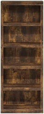 Furinno Rail Book Shelf, 5-Tier Bookshelf with Open Shelf, Bookcase with Classic Style Edges, 10 x 24.6 x 63.5, for Organization and Storage, for Living Room, Bedroom, Home Office, Amber Pine - Image 7
