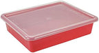 Storex Letter Size Flat Storage Tray – Organizer Bin with Non-Snap Lid for Classroom, Office and Home, Assorted Colors, 5-Pack (62534A05C) - Image 6