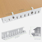 KEEGH Under Desk Cable Management Tray 32 in, Metal Cable Holder, White - Image 5