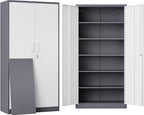 SISESOL 6 Tier Storage Cabinet with Doors and Shelves,71" Tall Metal Storage Cabinet with Lock Door Adjustable Shelf, Steel Lockers for Office, Home,School,Kitchen,Garage Tool Utility Cabinet by SISESOL