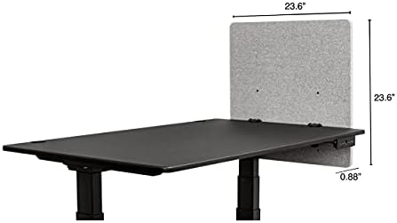 Stand Up Desk Store ReFocus Clamp-on Acoustic Desk Divider Privacy Panel that Reduces Noise and Visual Distractions (Cool Gray, 23.6" x 23.6") - Image 6