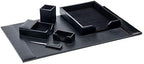 DACASSO Bonded Leather Desk Set - Luxury Leather Desk Pad & Desk Organization Essentials (Black, 6 Piece) by Dacasso