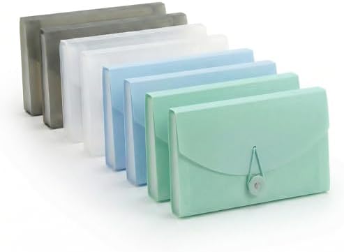 8 Pack Receipt Organizer & Coupon Holder, 13-Pocket Small Expanding File Folder with Tabs, 10.2" x 5.5" Portable Accordion Wallet for Checks, Bills, Cash & Travel Documents by Unknown