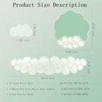 Gel Cloud Wrist Rest Keyboard Clear Green Mouse Pad with Wrist Rest Set 3PCS Ergonomic Cool Keyboard Wrist Pad Cute Acrylic Coaster Non-Slip Base Cute Transparent Mouse Wrist Pad Support for Computer - Image 2