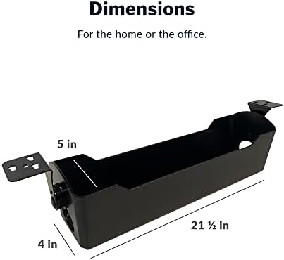 Vari Cable Management Tray - Under Desk Cord & Wire Organizer - Ideal for Home Office Sit Stand Desks - Fits Adjustable Electric Standing Desk 48x30, 60x30, 60x24, 72x30 - Easy Assembly (Black) - Image 6