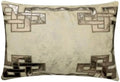 The HomeCentric Lumbar Cushion Cover Ivory 12x24 inch (30x 60 cm) Throw Oblong Pillow Cover for Sofa, Velvet Greek & Applique & Foil, Geometric Pattern, Modern Style - Greek Zeus by TheHomeCentric