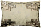 The HomeCentric Lumbar Cushion Cover Ivory 12x24 inch (30x 60 cm) Throw Oblong Pillow Cover for Sofa, Velvet Greek & Applique & Foil, Geometric Pattern, Modern Style - Greek Zeus by TheHomeCentric