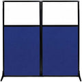 Versare Workstation Partition | Portable Wall Divider | Modern Office Cubicle | Free Standing Privacy Screen | Flexible Work Space | 66" x 70" W/Window, Royal Blue Fabric Panels by VERSARE