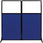 Versare Workstation Partition | Portable Wall Divider | Modern Office Cubicle | Free Standing Privacy Screen | Flexible Work Space | 66" x 70" W/Window, Royal Blue Fabric Panels by VERSARE