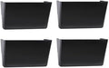 EASEPRES 4 Pack Black Single Pocket Hanging File Organizer, Plastic Wall Mount Paper Mails Magazines Holder, Mounted Folder Bins for Office, School and Home, 12.99x4.13x7.48 inches by EASEPRES