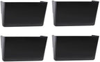 EASEPRES 4 Pack Black Single Pocket Hanging File Organizer, Plastic Wall Mount Paper Mails Magazines Holder, Mounted Folder Bins for Office, School and Home, 12.99x4.13x7.48 inches by EASEPRES