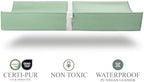 Vegan Leather Contoured Baby Changing Pad | Waterproof & Wipe-Clean PU Leather Diaper Change Mat, Soft, Wipeable Cover, Safety Strap, Non-Slip Bottom, Topper for Standard Infant Diaper Table & Dresser - Image 2