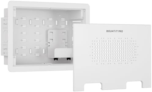 Mount-It PRO 9" Recessed in-Wall TV Media Box, Ventilated, 22 lbs by Mount-It
