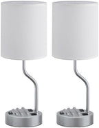 Fenmzee Bedside Lamp for Bedroom Set - 18" Grey Table Lamp for Nightstand - Image 7