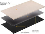 HAUTOCO PU Leather Desk Mat with Folded Edge Design, Steel Core Support - Image 4