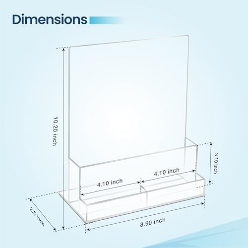 6 Pack Acrylic Flyer Holder 8.5 x 11, Clear Brochure & Buisness Card Holder - Image 2