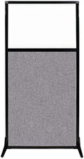 Versare Workstation Partition | Portable Wall Divider | Modern Office Cubicle | Free Standing Privacy Screen | Flexible Work Space | 33" x 70" W/Window, Cloud Gray Fabric Panels by VERSARE